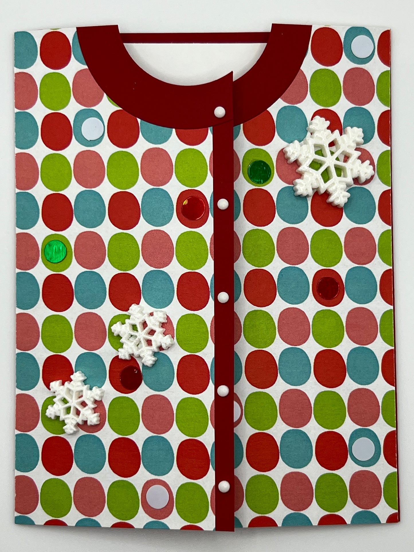 Snowflake Cardigan Shaped Christmas Card