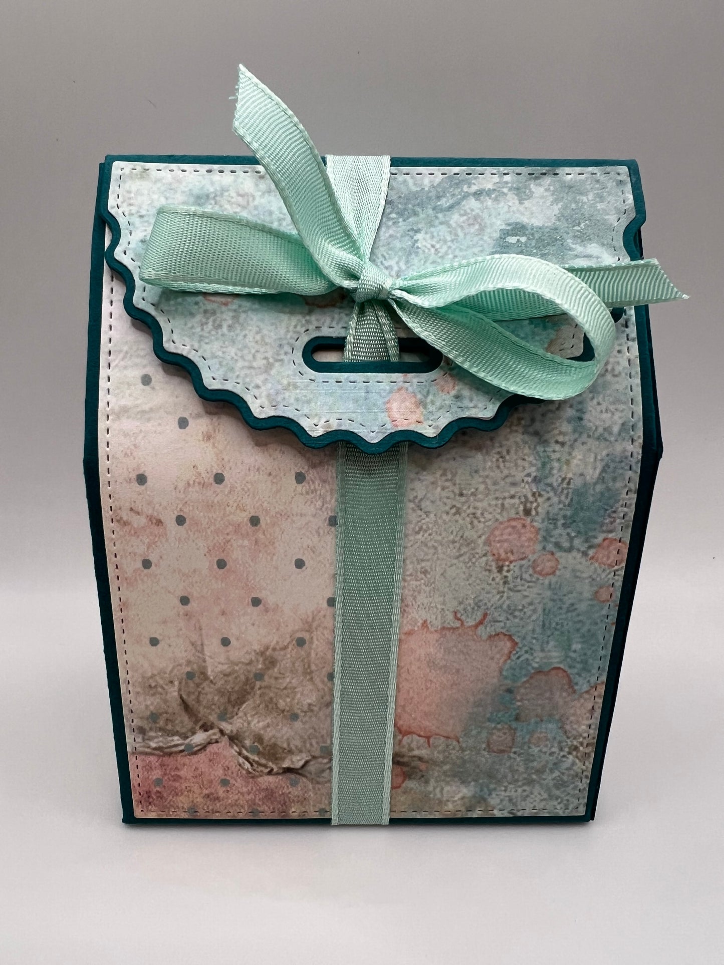 Teal Watercolour Wallet Purse — Handmade Paper Purse