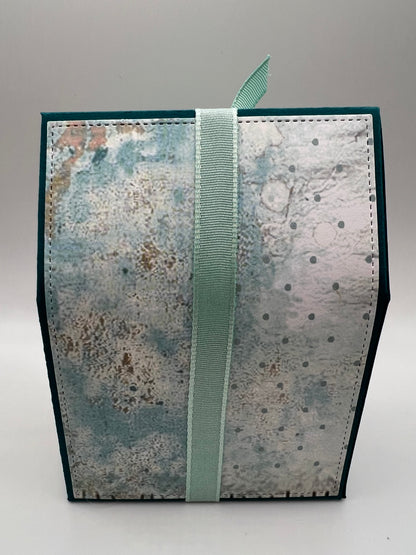 Teal Watercolour Wallet Purse — Handmade Paper Purse
