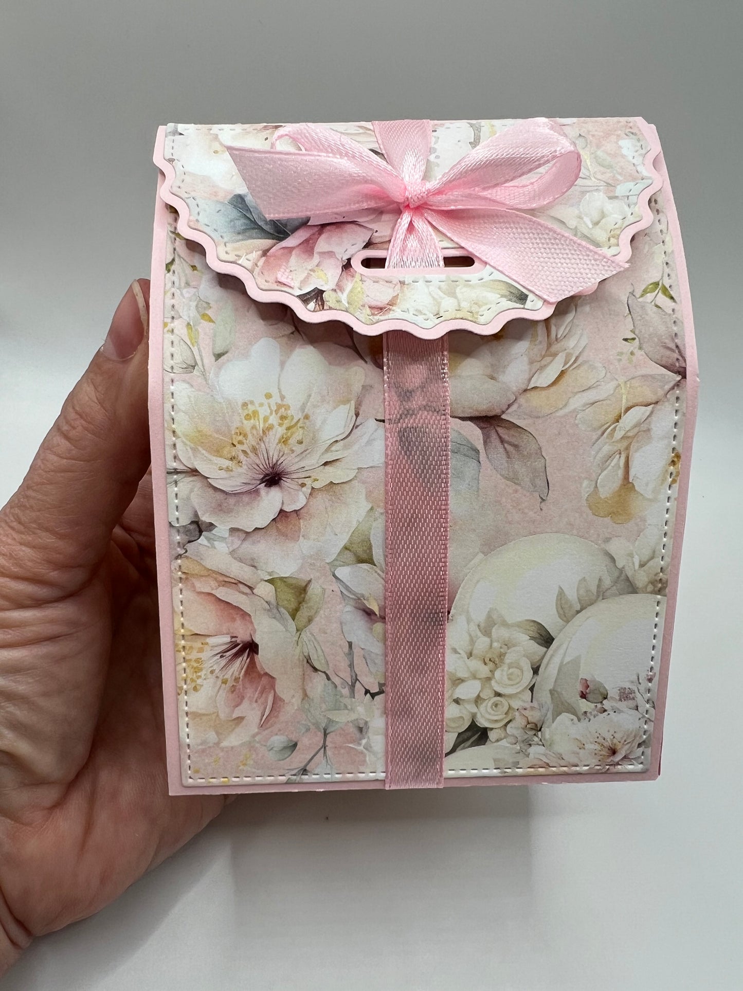 Soft Floral Gift Box — Handmade Paper Purse