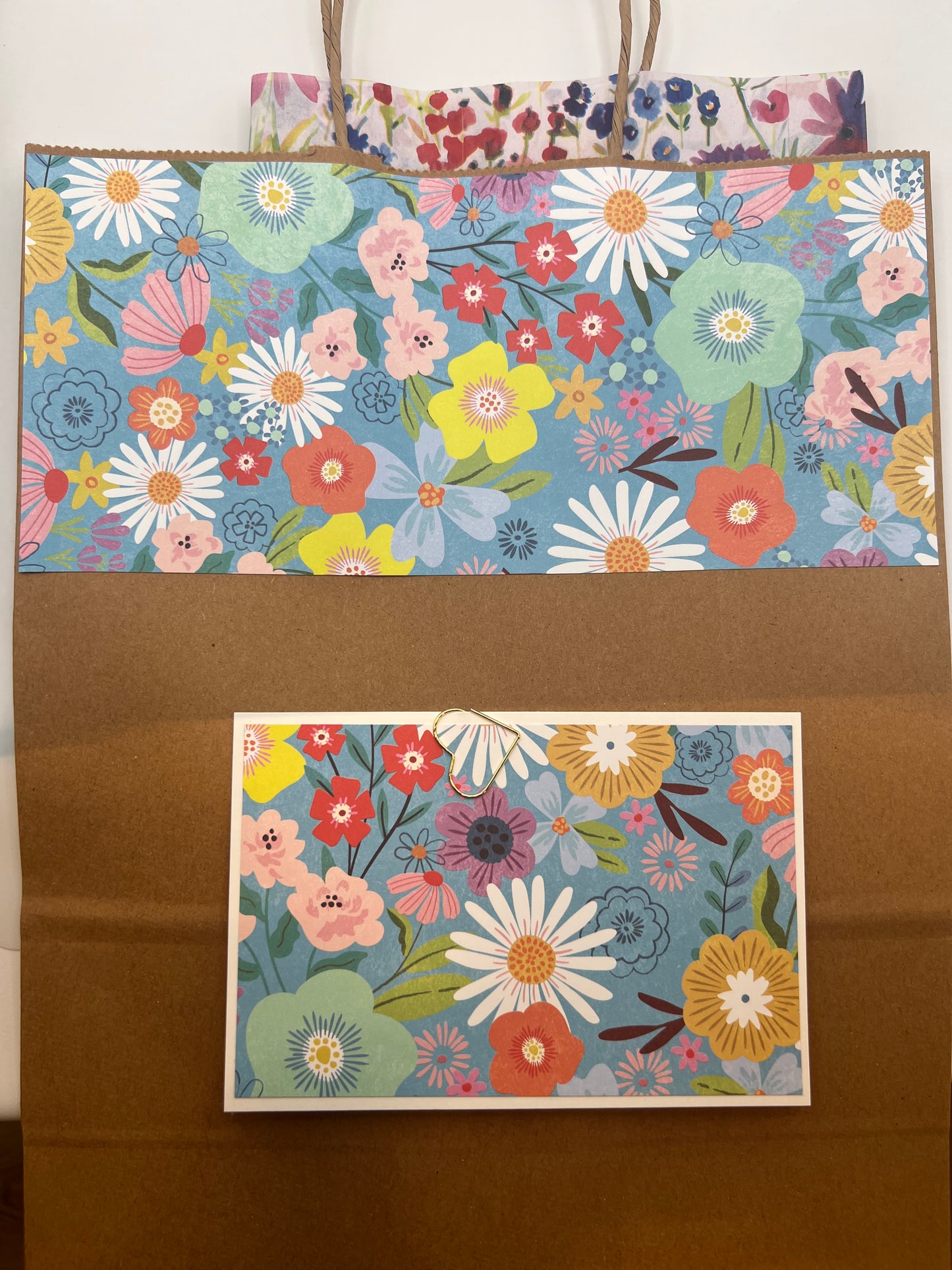 Large handmade floral gift bag