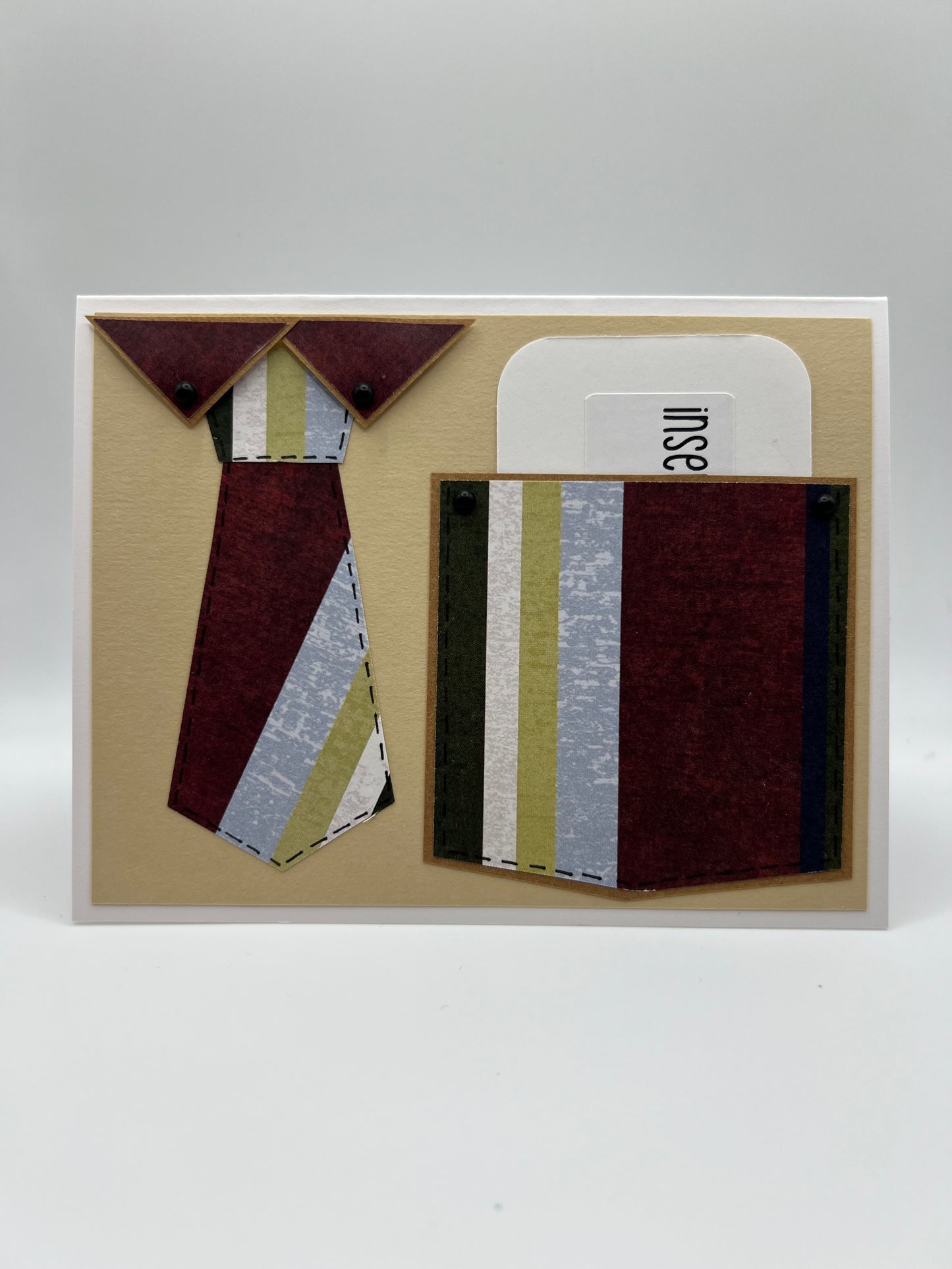 Burgundy tie gift card holder front