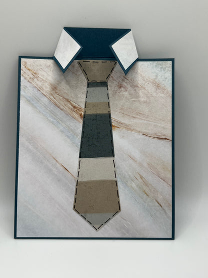 Marble shirt and striped tie Father's Day card front