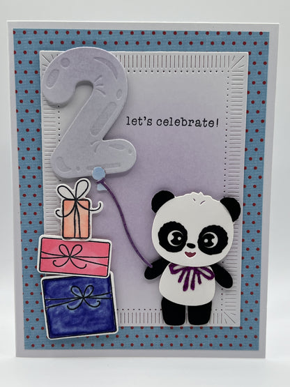 Panda 2nd Birthday Card | Let's Celebrate