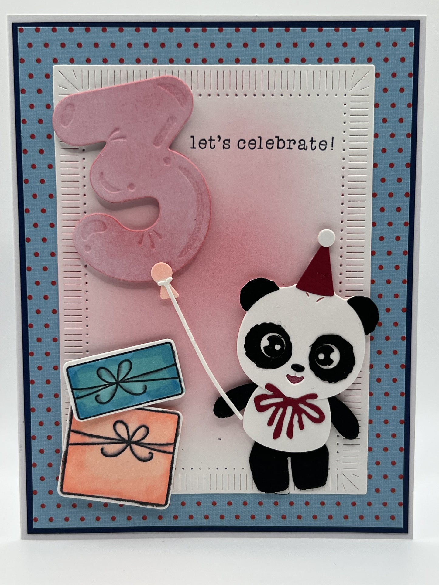 Panda 3rd Birthday Card | Let's Celebrate