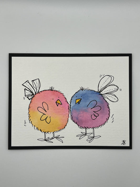 Watercolour Whimsy Card — Two Birds of a Feather