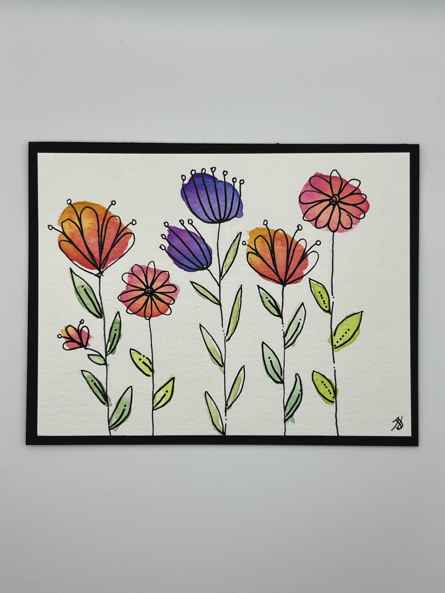 Watercolour Whimsy Card — Wild Flower Garden