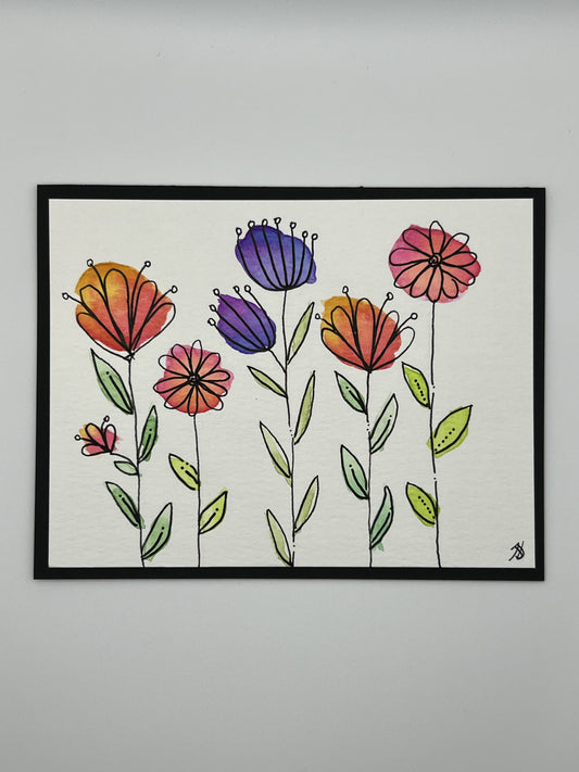 Watercolour Whimsy Card — Wild Flower Garden