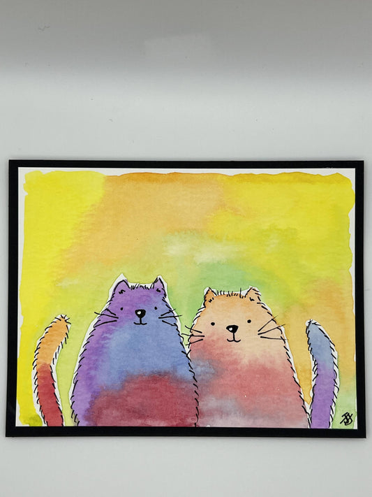 Colourful Cat Duo