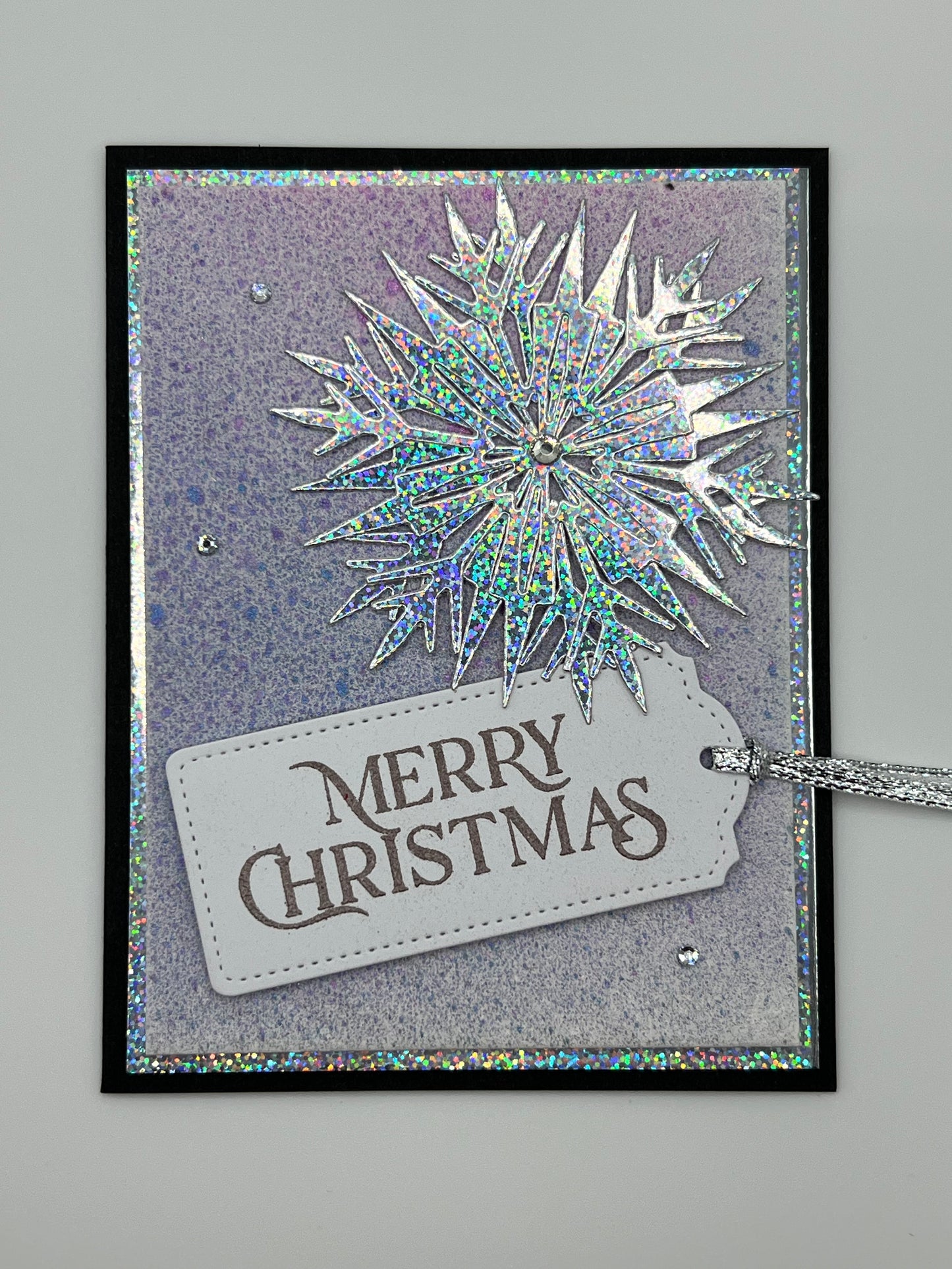 Iridescent Snowflake Christmas Card – Lavender (2 of 2)