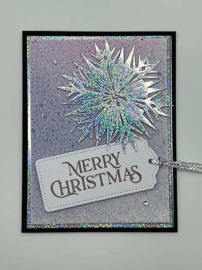 Iridescent Snowflake Christmas Card – Lavender (2 of 2)