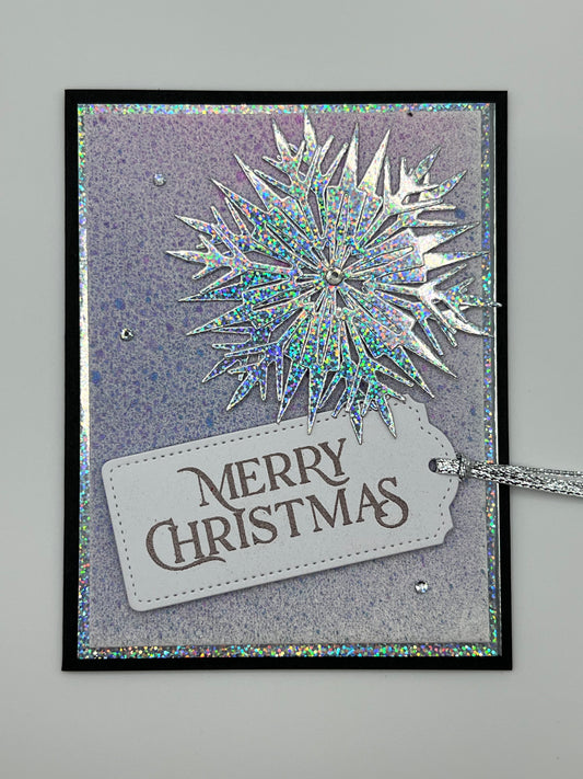 Iridescent Snowflake Christmas Card – Lavender (2 of 2)
