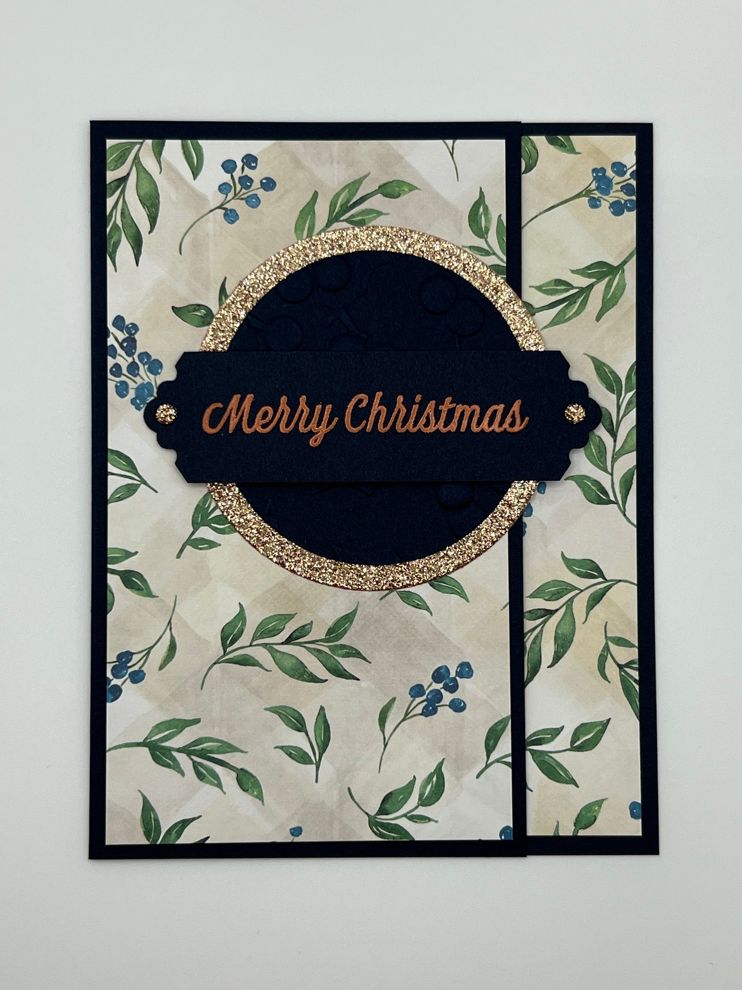 Navy & Gold Botanical Christmas Card