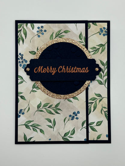 Navy & Gold Botanical Christmas Card