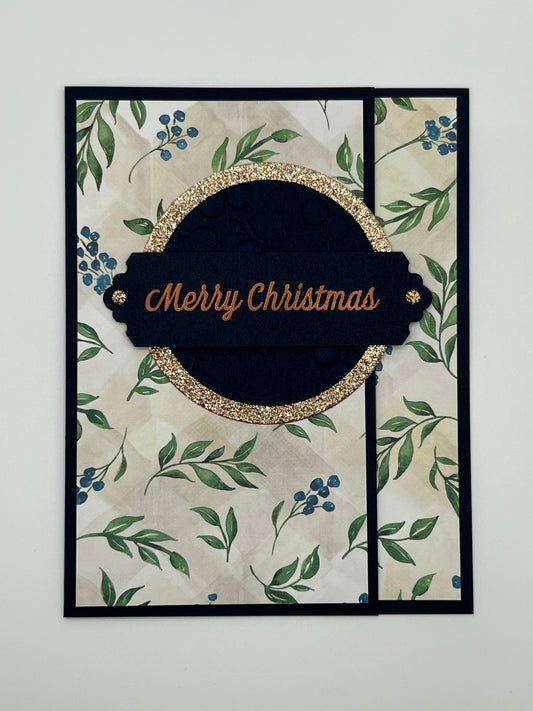 Navy & Gold Botanical Christmas Card