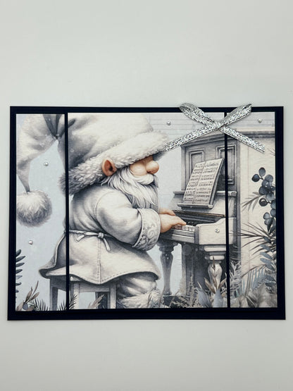 Santa at the Piano Christmas Card