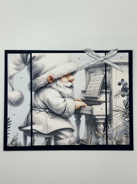 Santa at the Piano Christmas Card