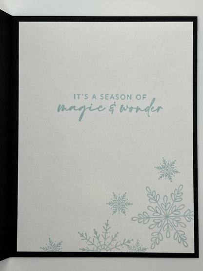 Iridescent Snowflake Christmas Card – Silver