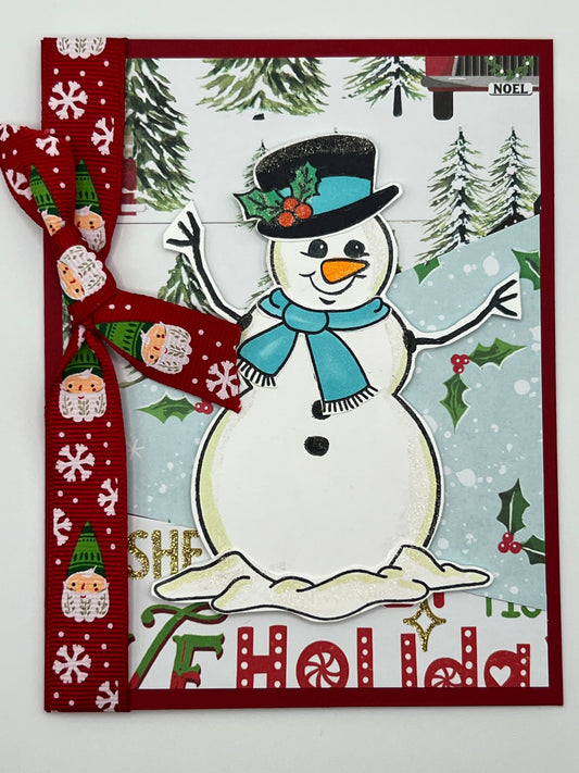 Top Hat Snowman Christmas Card